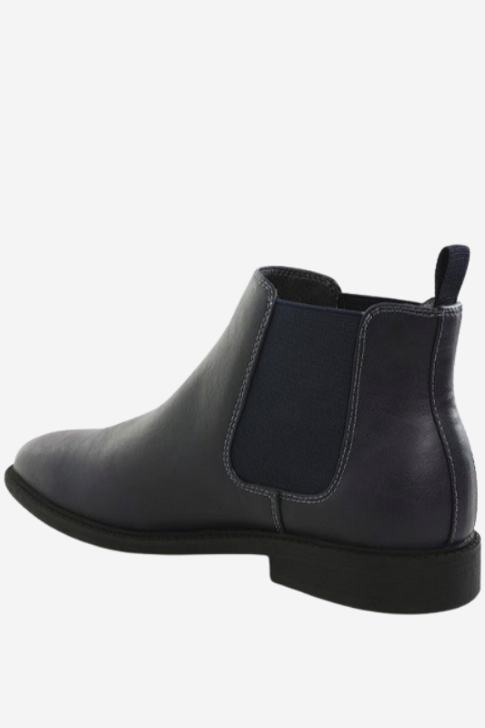 Brown Faux Leather Chelsea Boots