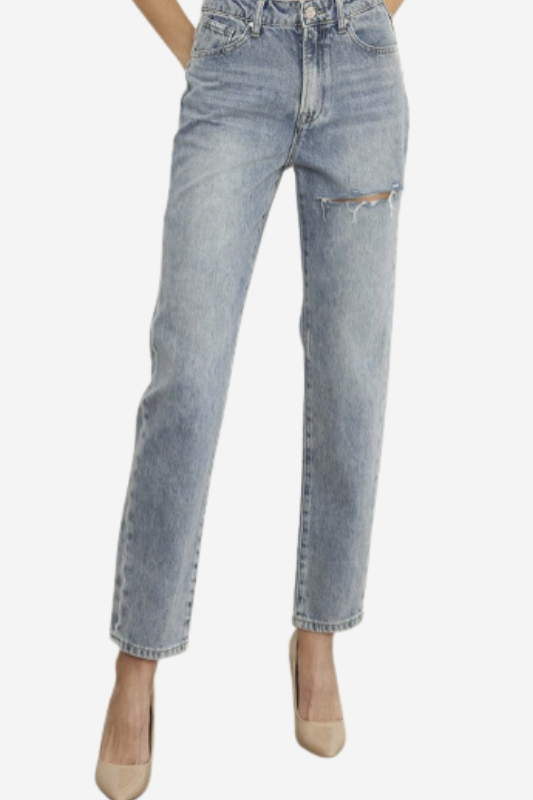 High Waist Straight Leg Jeans