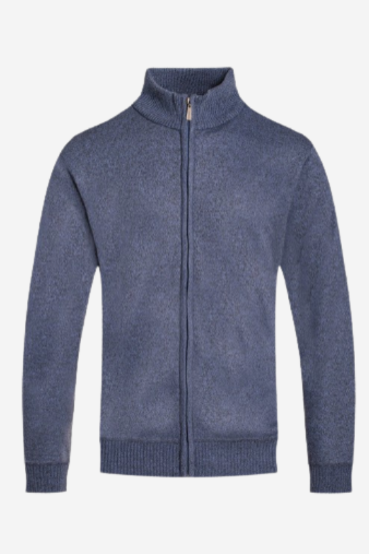 Mens Solid Full Zip Sweater
