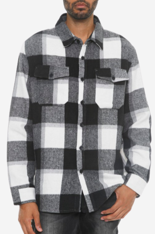 Mens Checkered Soft Flannel Shacket