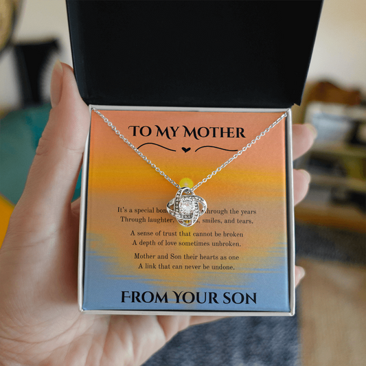 Solace Love Knot Mother Son Necklace