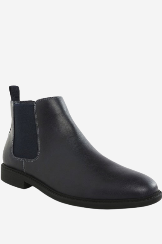 Brown Faux Leather Chelsea Boots