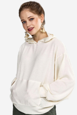 Ribbed Hoodie Top
