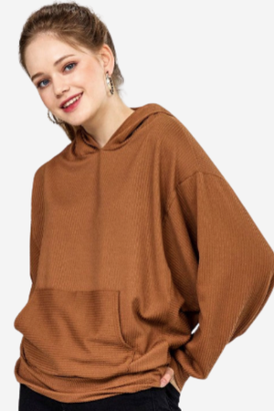 Ribbed Hoodie Top