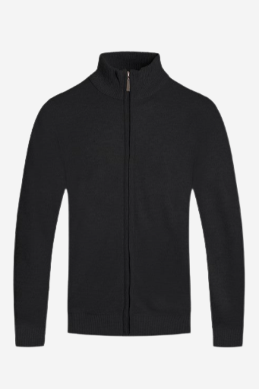 Mens Solid Full Zip Sweater