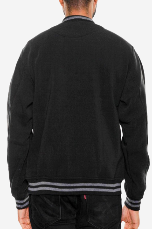 Mens Fleece Varsity Bomber Jacket