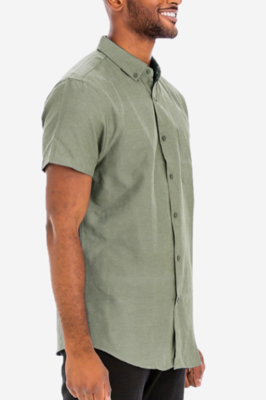 Men's Short Sleeve Solid Shirt
