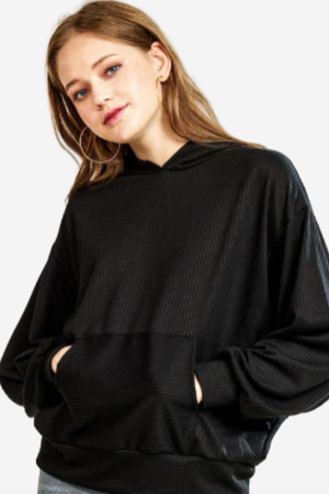 Ribbed Hoodie Top