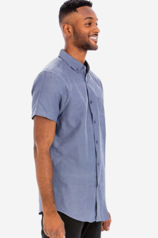 Men's Short Sleeve Solid Shirt