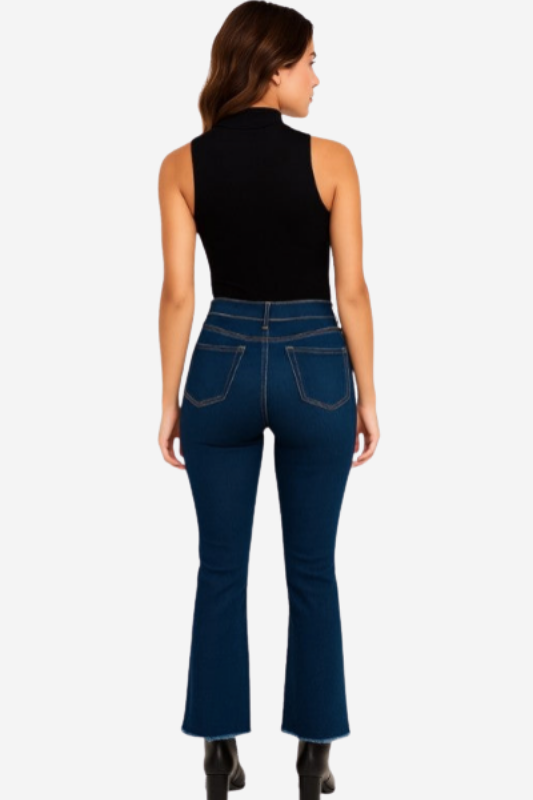 Cropped Flare Stretch Jeans