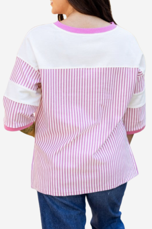 Striped Quarter Sleeve Top