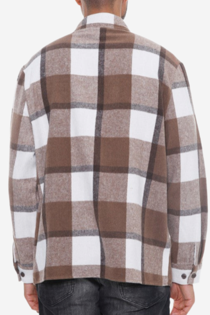 Mens Checkered Soft Flannel Shacket