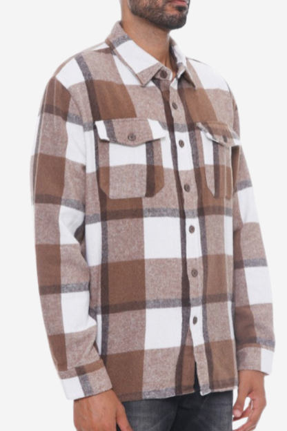 Mens Checkered Soft Flannel Shacket