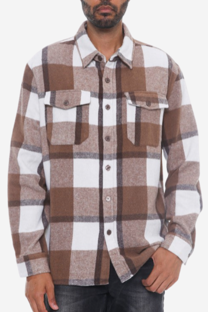 Mens Checkered Soft Flannel Shacket