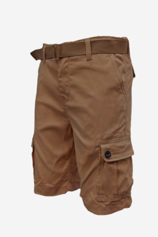 Mens Belted Cargo Shorts