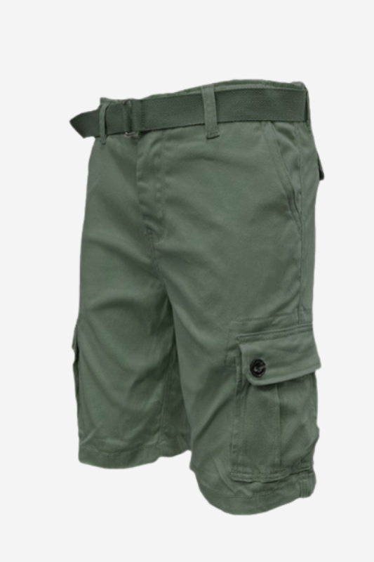 Mens Belted Cargo Shorts