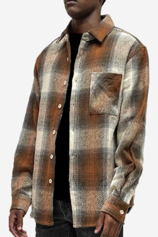 Plaid Flannel Shirt Jacket Shacket