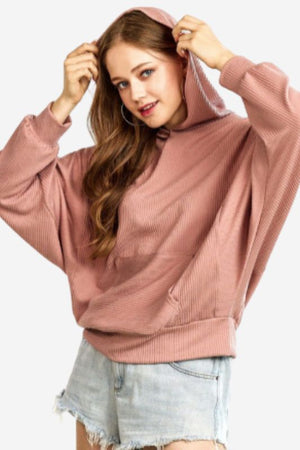 Ribbed Hoodie Top