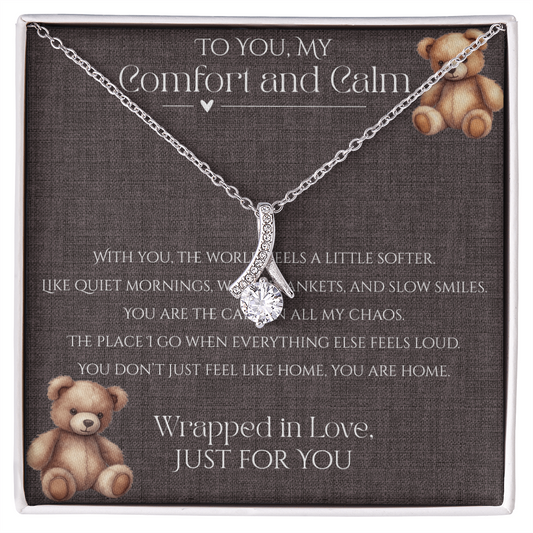 Cozy Love Ribbon Pendant Necklace