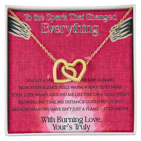 Eternal Flame Interlocking Hearts Necklace