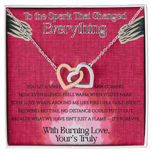 Eternal Flame Interlocking Hearts Necklace