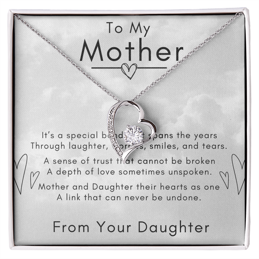 Mother Daughter Heart Pendant Necklace