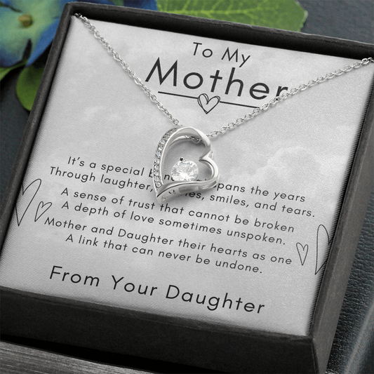 Mother Daughter Heart Pendant Necklace