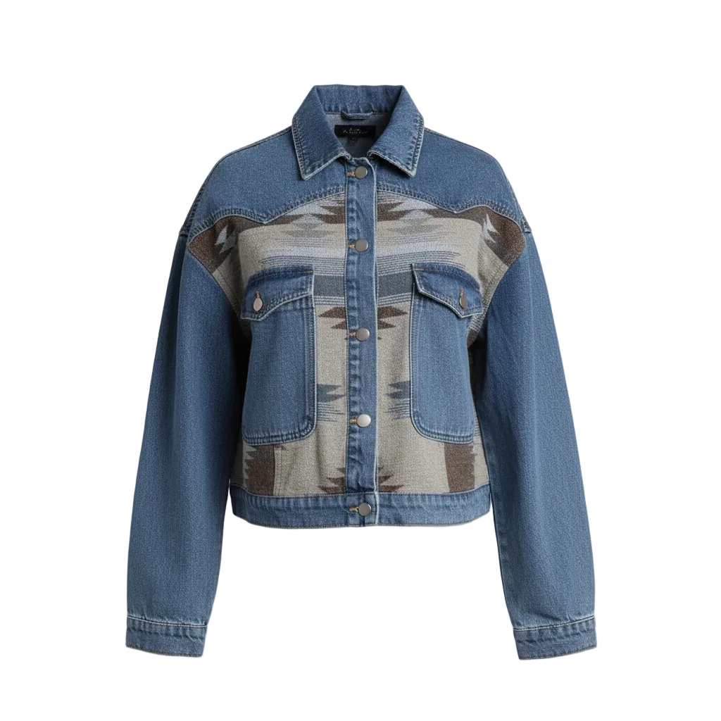 Blue Sand Western Denim Jacket - Front View