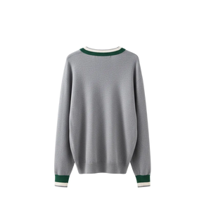 Gray Varsity Stripe Sweater - Back View